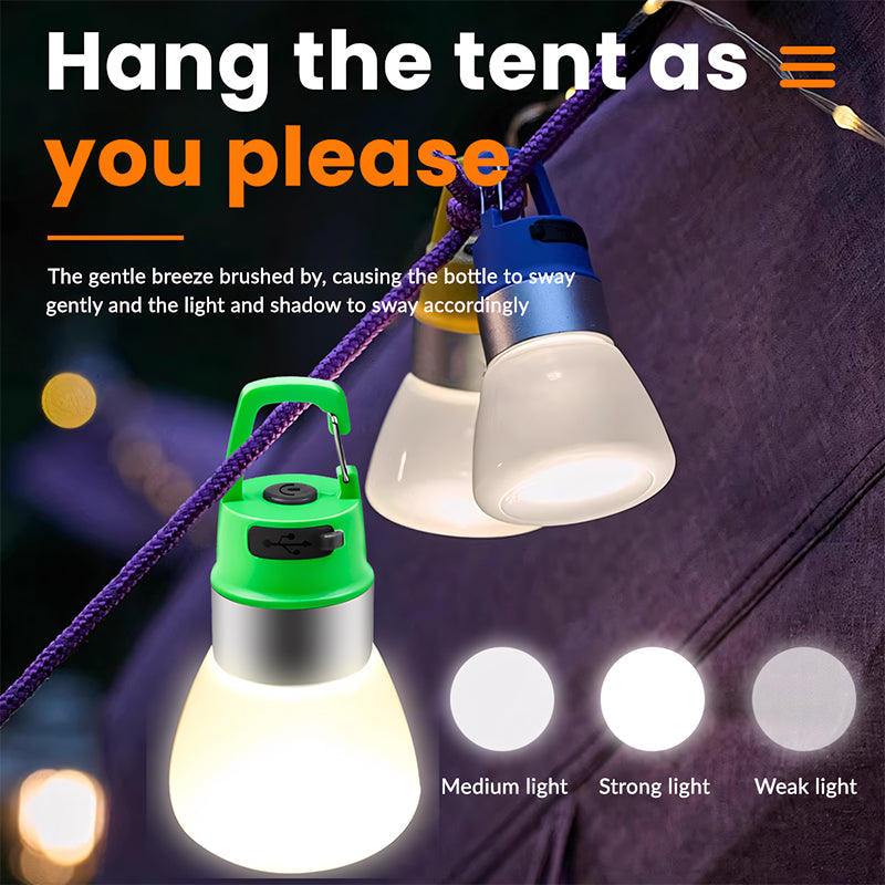 LED Camping Lantern Rainproof Rechargeable Bottle Cap Shape Tent Light 10 Dimming Levels Outdoor Lamp for Camping Tent Accessory