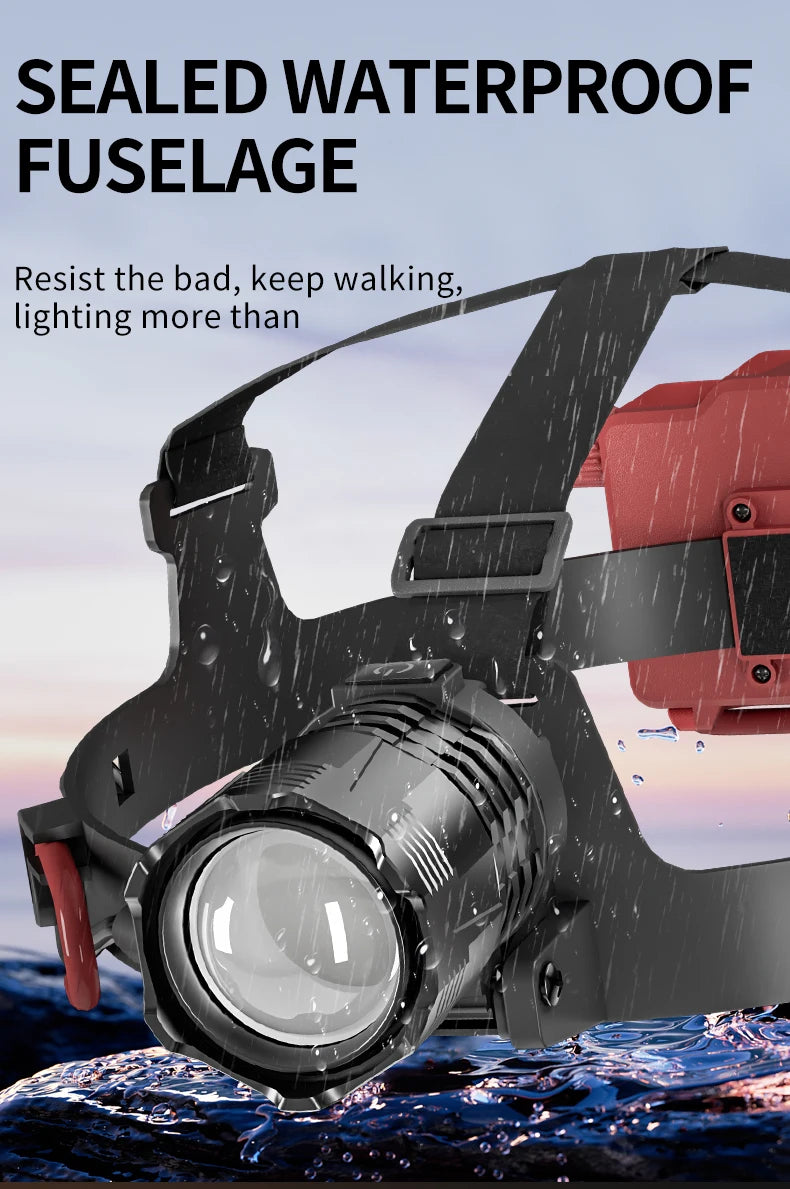 Smart Induction White Light LED Headlight Zoom USB Charging Sensor LED Headlamp Outdoor Multi-Function Head Torch Lantern Lamps