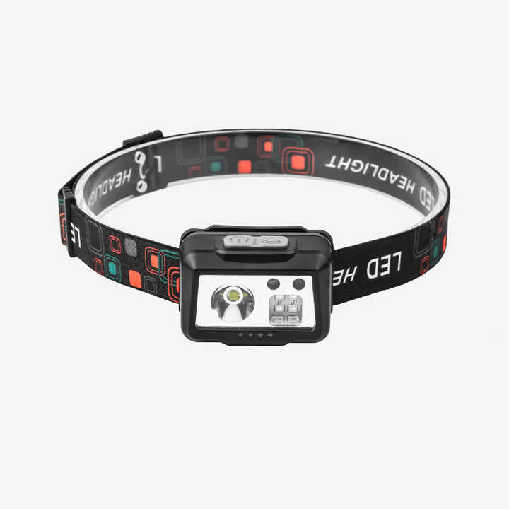 Super Bright Mini LED Headlamp USB Rechargeable 18650 Battery Headlight Dual Light Source Outdoor Camping Hunting Head Lamp