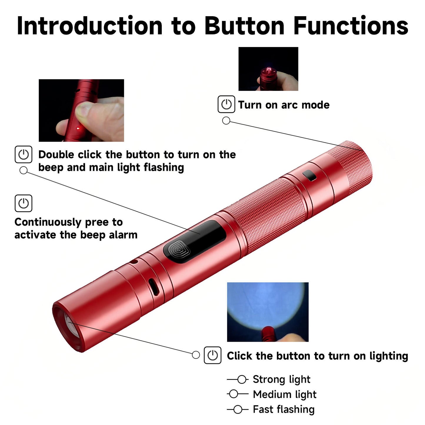 Portable Self-Defense LED Flashlight Multi-Function Outdoor Tactical Torch Factory Supply Survival Tools HS-X29