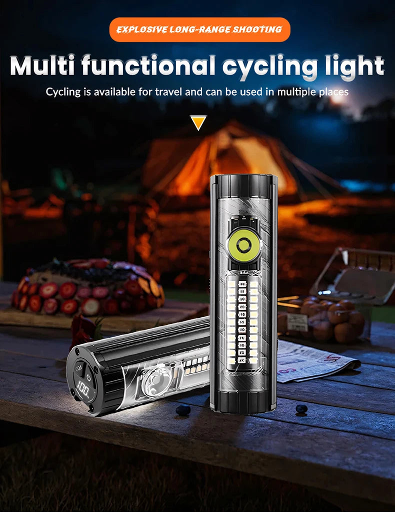 1000 Lumen XPG+Red Blue LED Built-in 1800mAh Type-c Bicycle Front Light MTB 300M with Hook Magnet Work Night Riding Bike Light
