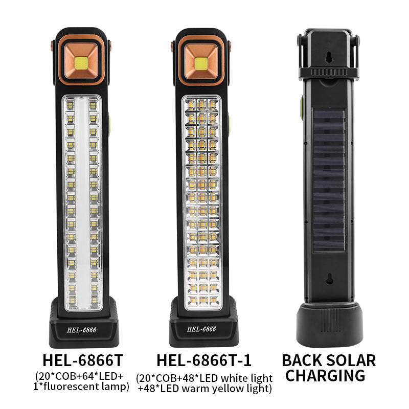 COB LED Solar Charging Work LED Light ABS Portable Repair Hook Work Light Support Output Outdoor Waterproof Light
