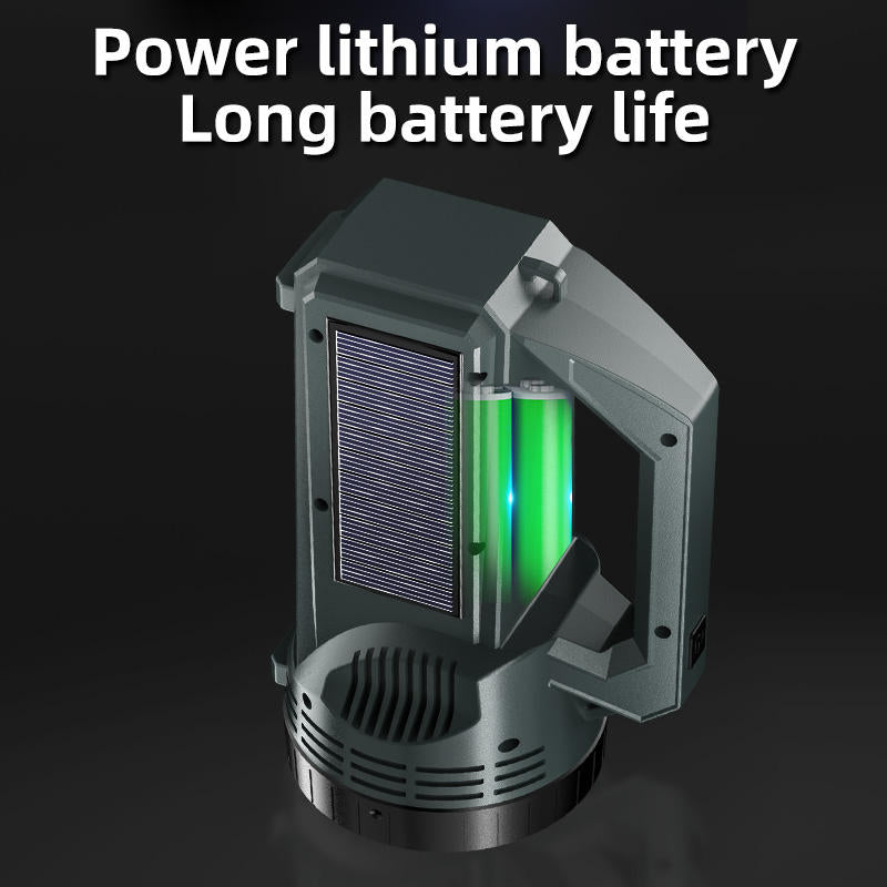 Portable USB Rechargeable LED Searchlight Solar Powered Long Range Tactical Torch for Outdoor Use Flashlight Portable Spotlights ST808