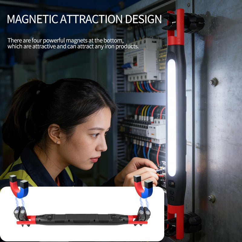 Multifunctional COB Work Light 72 LED Warm White Portable 360 Degree Rotating ABS Magnetic with Battery Display ZJ-8905