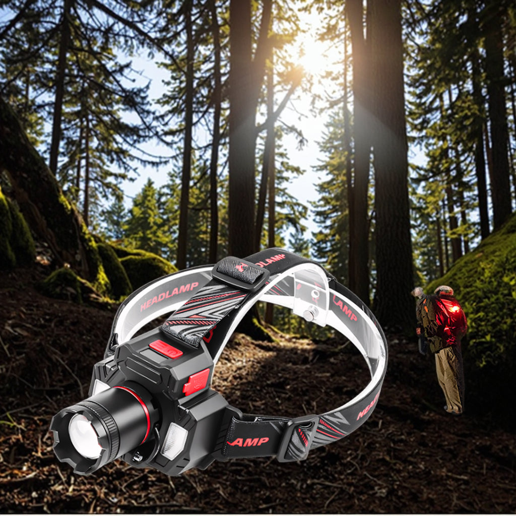 Smart Induction White Light LED Headlight Zoom USB Charging Sensor LED Headlamp Outdoor Multi-Function Head Torch Lantern Lamps