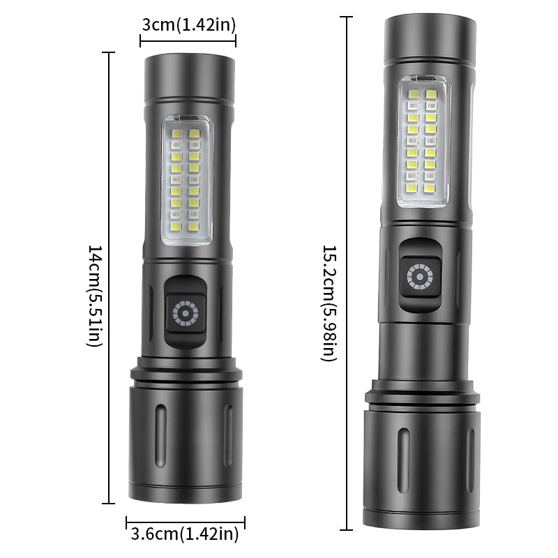 USB Rechargeable Powerful LED Flashlight Light High Power LED Telescopic Zoom Portable Torch Outdoor Riding Camping Lantern