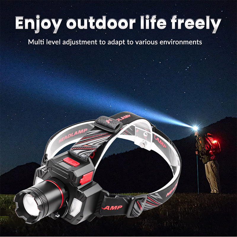 Smart Induction White Light LED Headlight Zoom USB Charging Sensor LED Headlamp Outdoor Multi-Function Head Torch Lantern Lamps