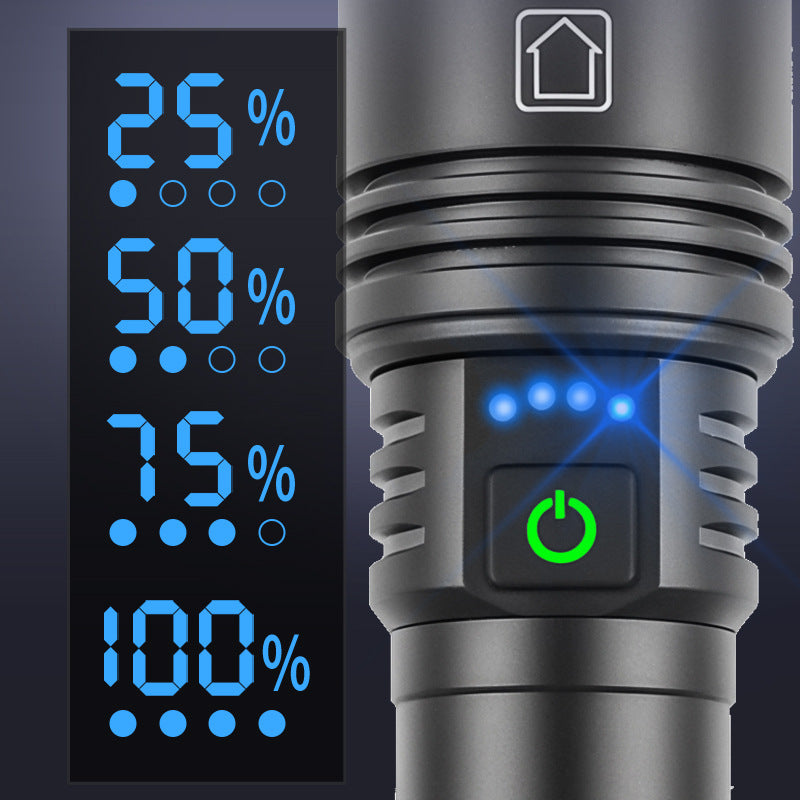 Powerful Tactical Torch High Power LED Flashlight USB Rechargeable Strong Light Lantern Waterproof Long Range Lamp Outdoor