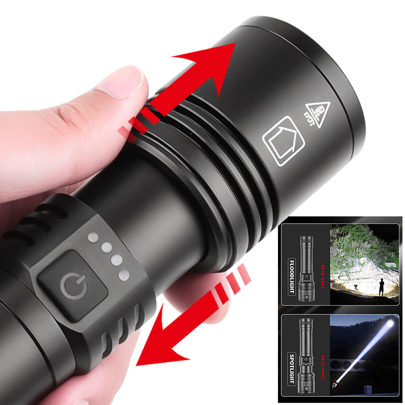 Powerful Tactical Torch High Power LED Flashlight USB Rechargeable Strong Light Lantern Waterproof Long Range Lamp Outdoor