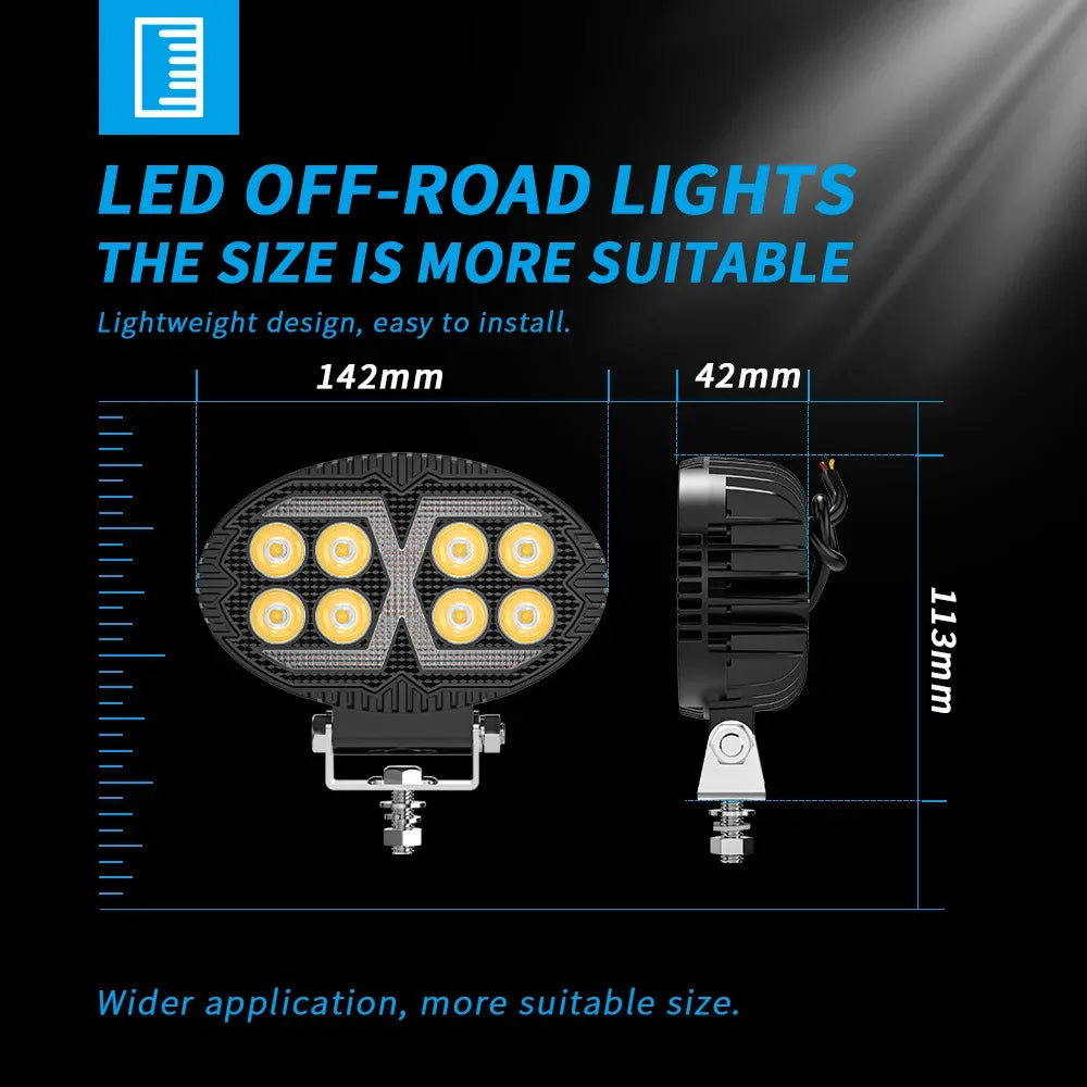 5.5inch Oval 8led work light Off-road vehicle truck with daylight floodlight paving work light