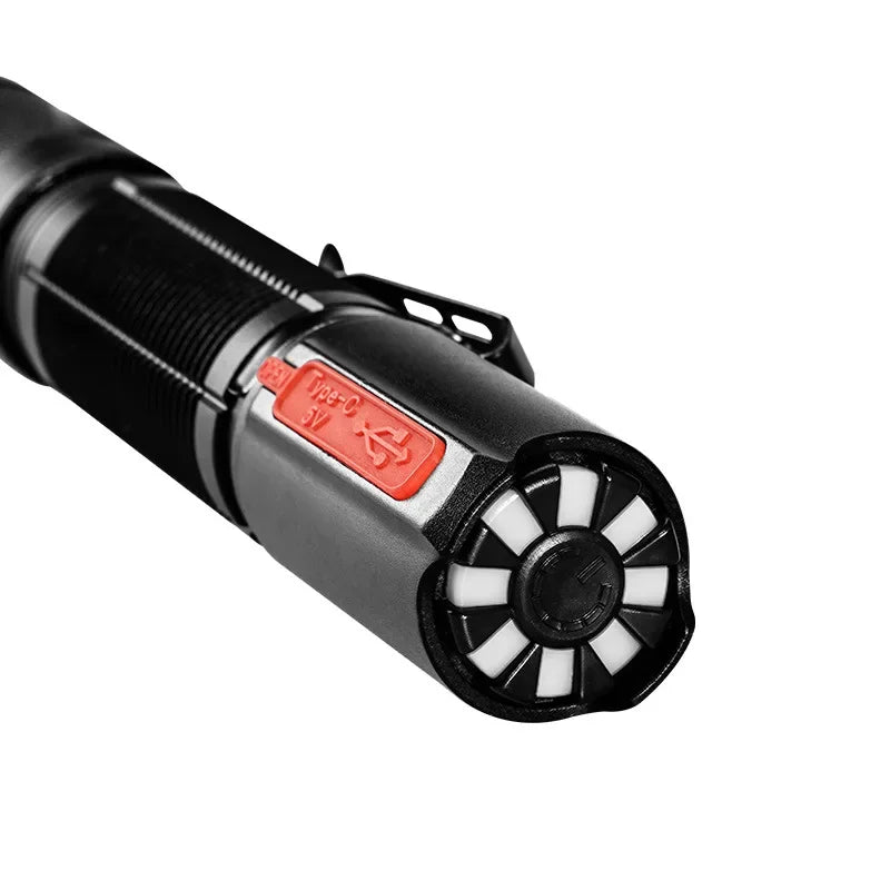 Linterna LED recargable para exteriores, resistente al agua, de alta potencia, para senderismo, camping y pesca