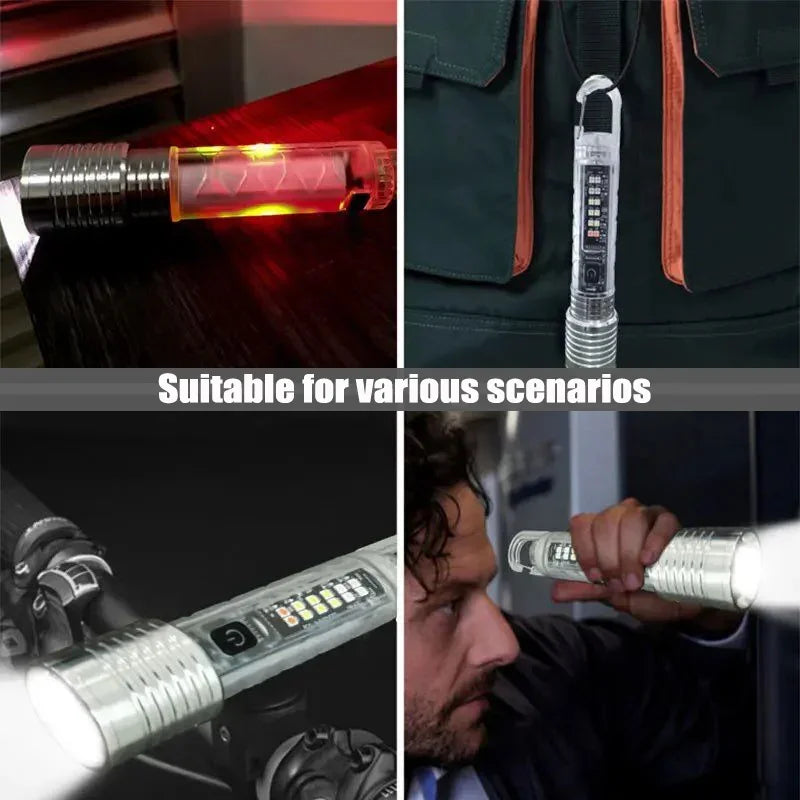 Super Bright LED Flashlight USB LED Flashlight Telescopic Zoomable Camping Lantern Work Lights Outdoor Torch Emergency Lighting