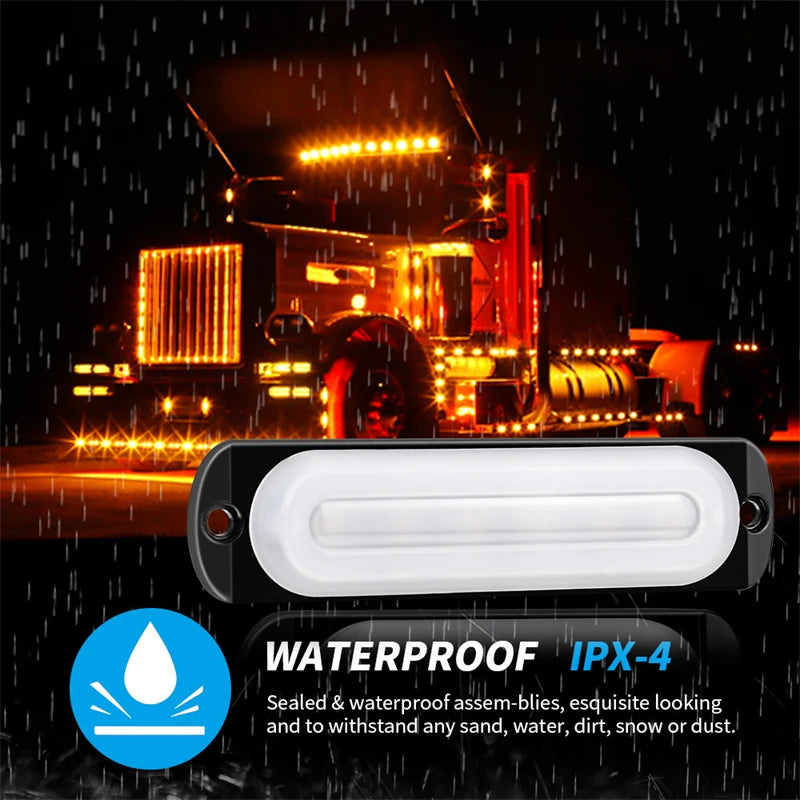 6LED Car Warning Lights Truck Off Road Signal Emergency 12-24V Hazard Flash Strobe Universal Lamps Bar Accessorie