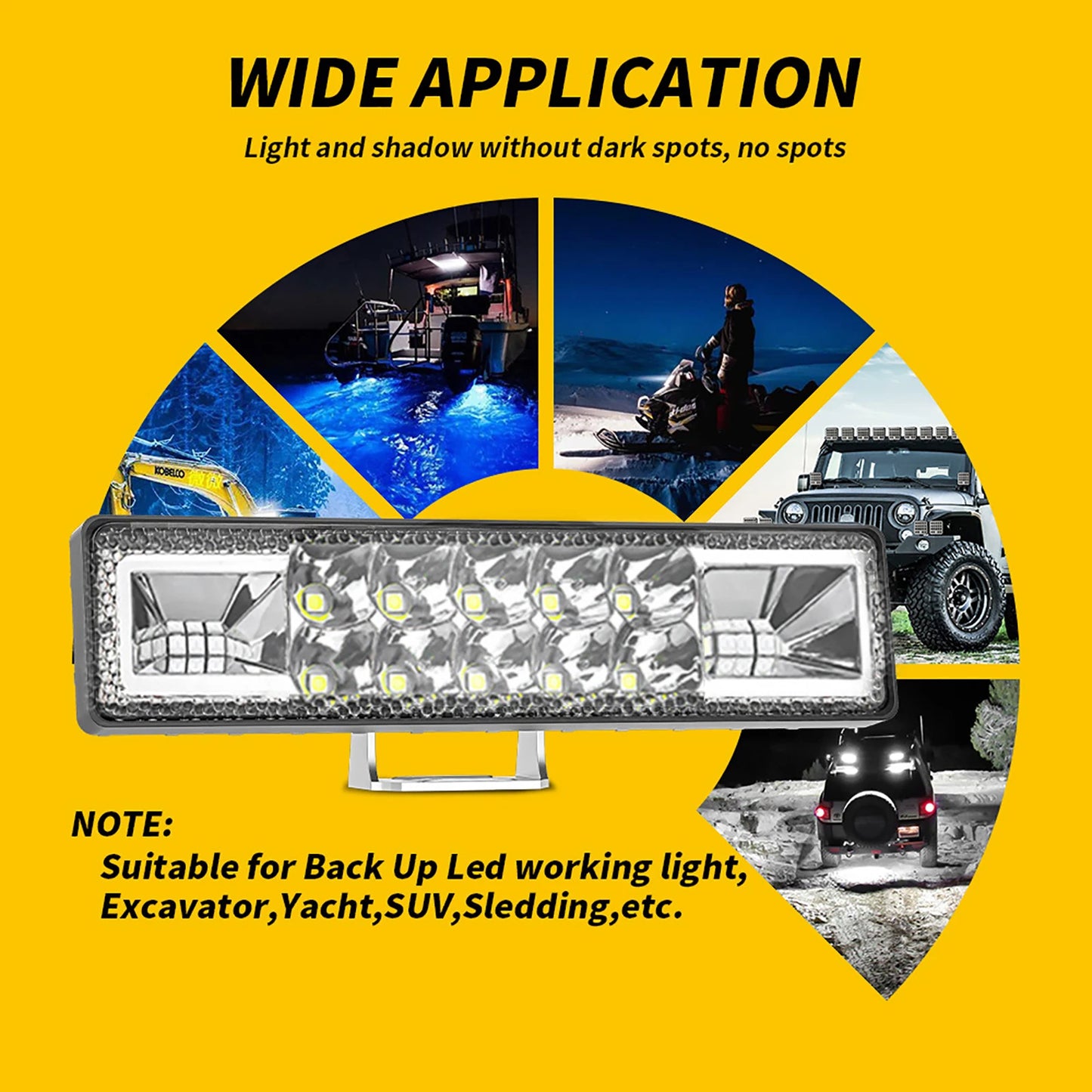 شريط ضوء ستروب LED مقاس 6 بوصات، شريط ضوء تحذيري وامض 48 وات، ضوء كاشف، ضوء ستروب صغير على السطح للشاحنات والسيارات