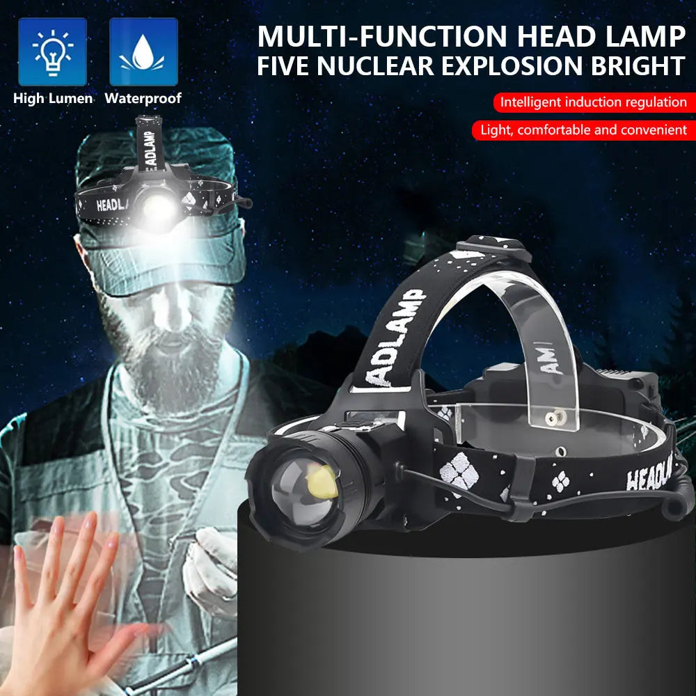 Super Bright XHP99 LED News Powerful Head Torch Waterproof Headlamp Rechargeable For Fishing Camping Lights Illumination
