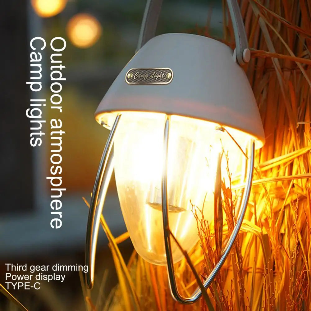 Camping Light High Brightness Stepless Dimming Waterproof Handheld Vintage Tent Lamp Portable Lantern Outdoor Supplies