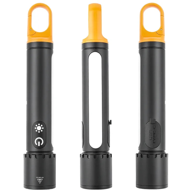 LED flashlight work light Type-C USB fast charging waterproof camping flashlight rechargeable zoom pocket flashlight