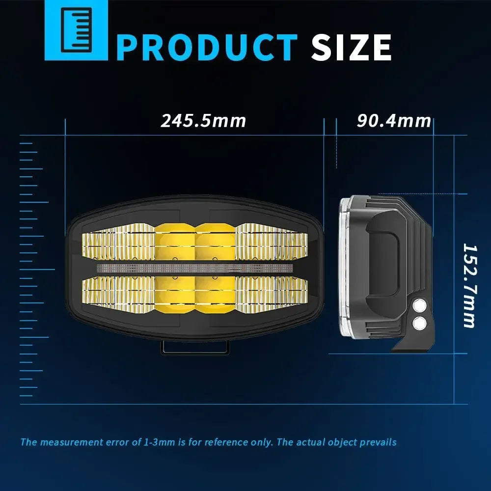 45W White and Yellow 10" Car Work Light European Truck Modified Searchlight Driving Light Headlight Auxiliary Light