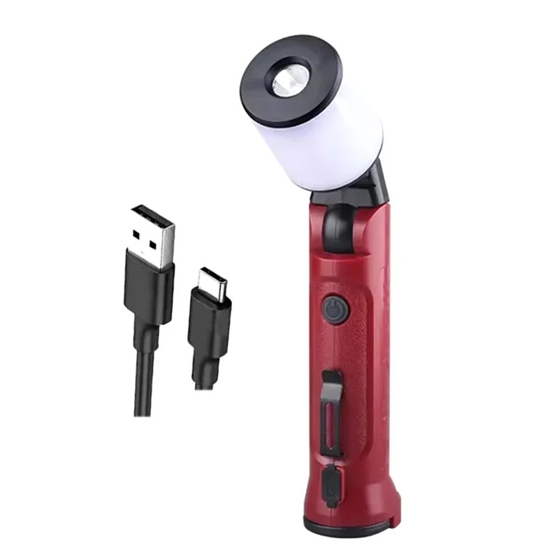 Portable Emergency Work Lights USB Rechargeable Folding Flashlight 180° Repair Spotlight Camping With Hanging Hook