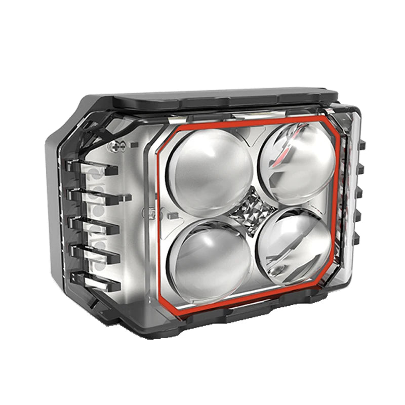 Motorcycle LED light mini headlamp fog lights Super Bright Spotlight Dual Color White Yellow light with Red blue Flash lamp