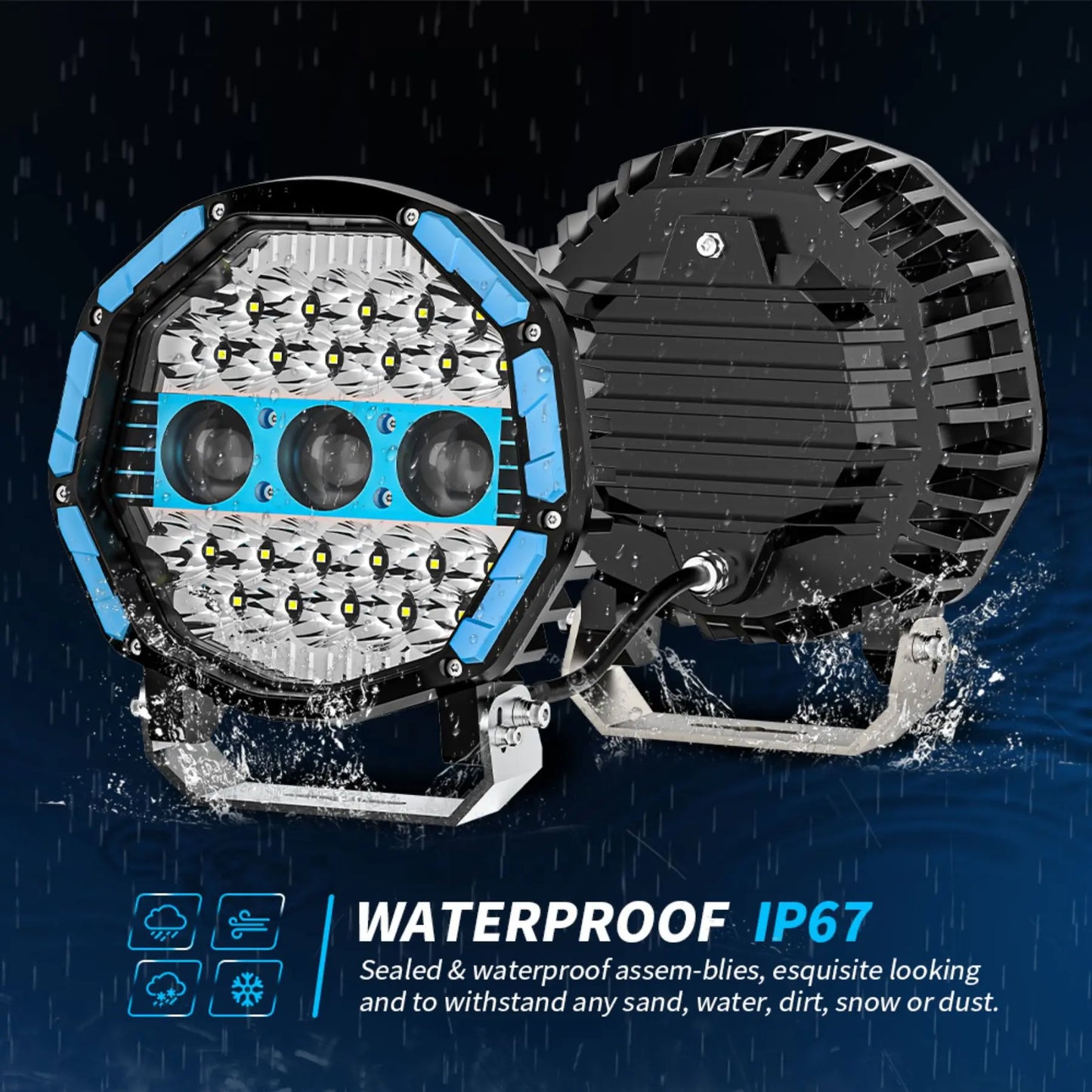 New 9 "off-road Spotlight 110W high power high light laser LED spotlight work light guard bar front lighting