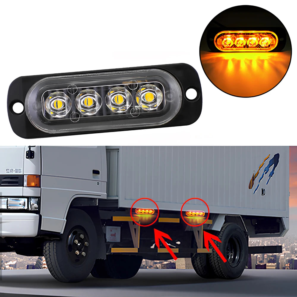 4in1 16led Emergency Strobe car Track Light Led Police Auto Position Lamp Blue Red White Day Warn Signal Flashing Beacon 12-24V