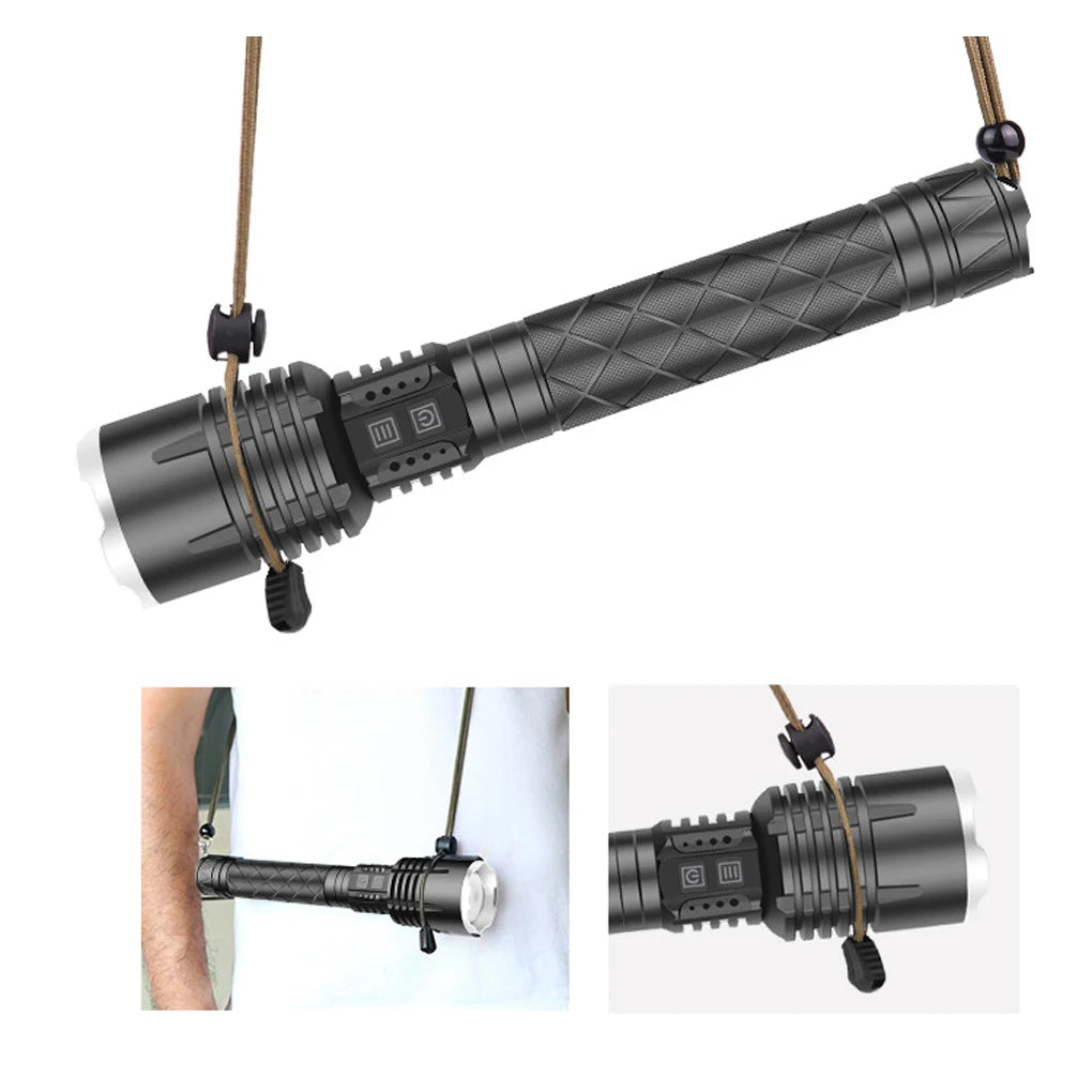 Flashlight Powerful XHP120 Rechargeable Torches Aluminium Alloy Outdoor