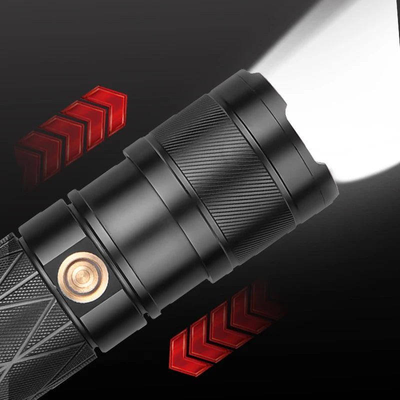 Led Flashlight High Quality 30W Ultra-far lighting Tactical Built-in battery Aluminum alloy Torch Power bank Lantern