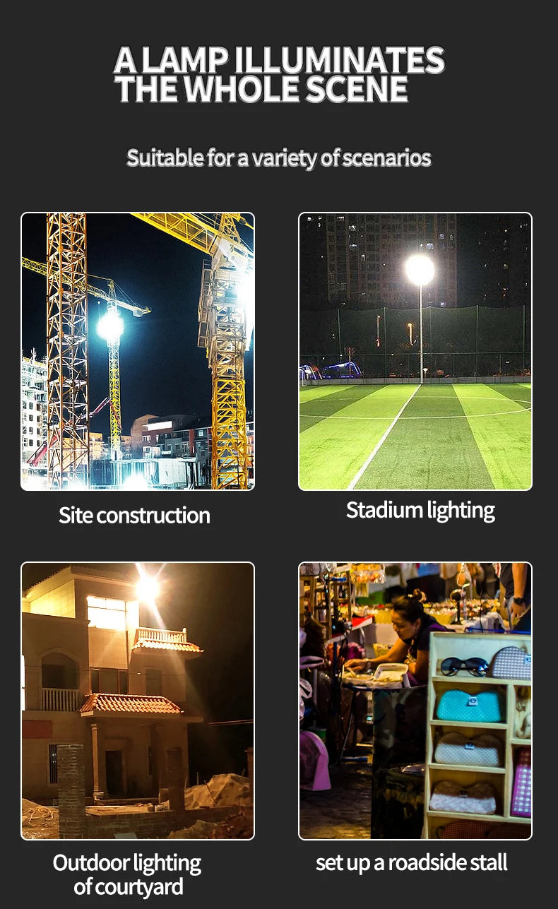 COB strong work light Flood Light Outdoor Portable LED Reflector Spotlight USB C Rechargeable Floodlight Construction Lamp