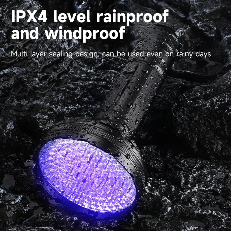 SV128 LED UV Flashlight Ultraviolet Torch 128 LED 395nm Light Bead Dry Pets Urine Stain Detection Black Aluminum Alloy Flashlamp