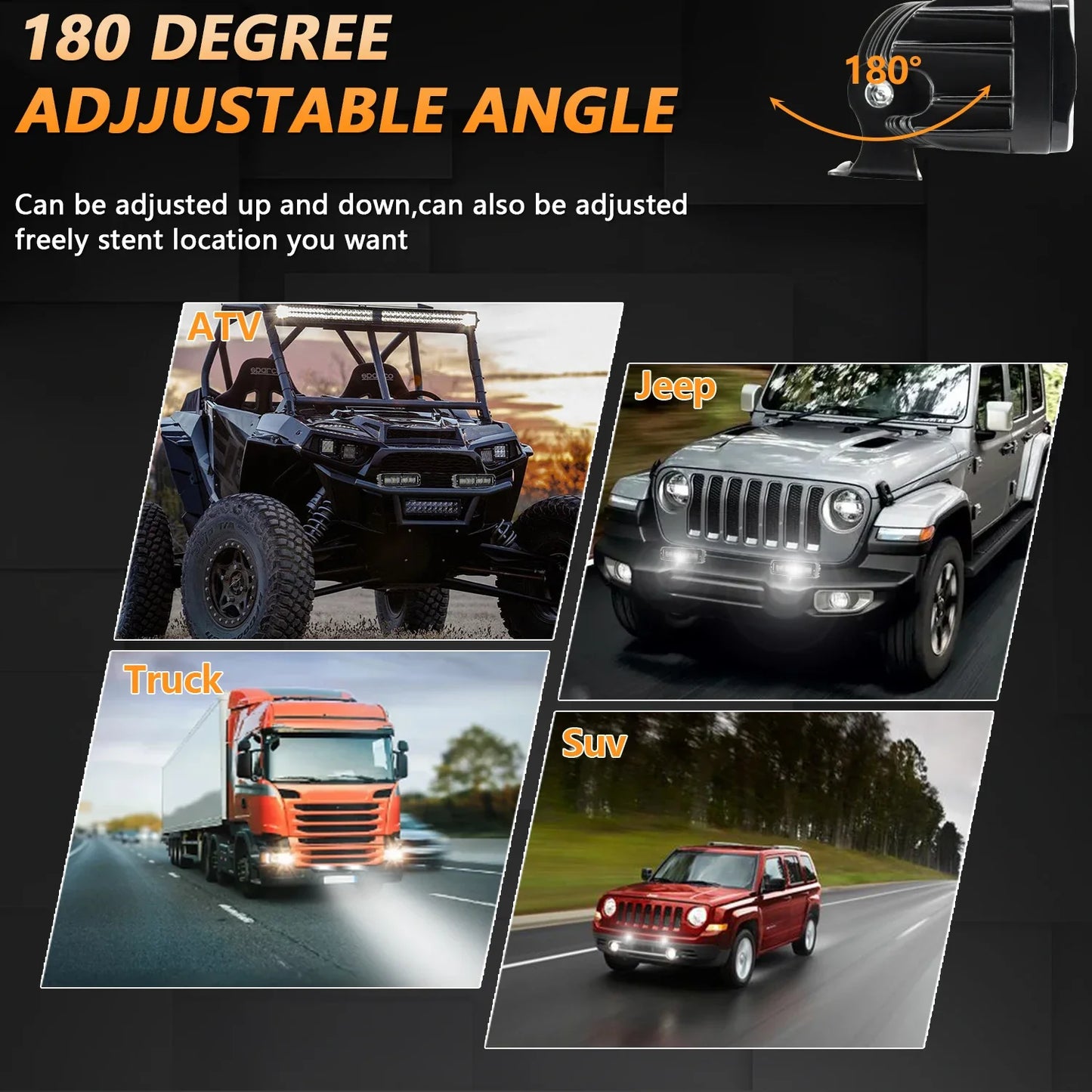 LED Car Work Bar Fog Light Spotlights White Light Projector Lighthouse Offroad 4X4 for ATV SUV Motorcycle Light