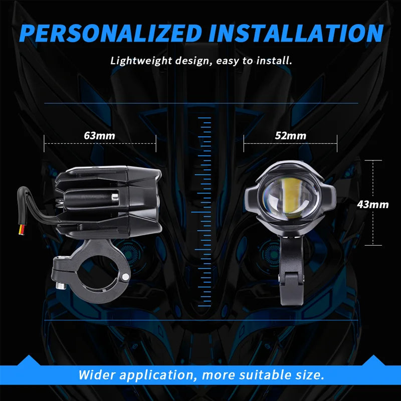 Mini Amber White Dual ColorAuxiliary Motorcycle LED Driving Fog Light Spotliaht Compatible With Truck ATV
