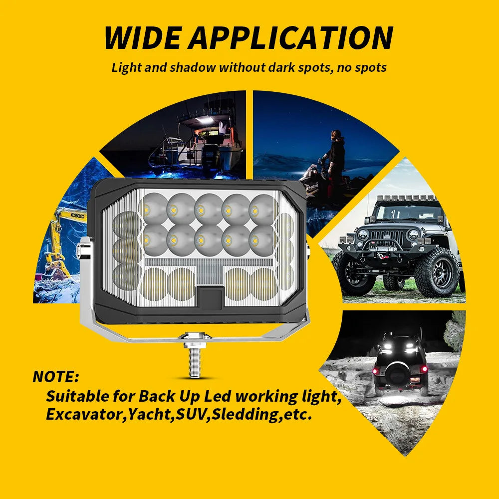 7" inch High Beam/Low Beam Combo With DRL Work Light Offroad Truck Car ATV UTV Bupmer Roof Spot Led Laser Driving Lights