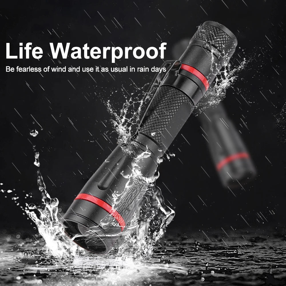 Mini Flashlight Outdoor Lights Camping Portable Rechargeable LED Lamps Pen Flashlights Small Torch Waterproof Long Range Lantern