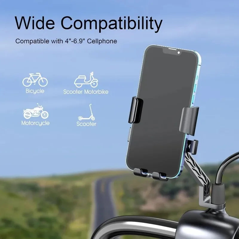 Universal Bike Phone Holder 360° Rotatable Phone Holder GPS Clip One Hand Operation Handlebar Stand for Motorcycle ATV Scooter