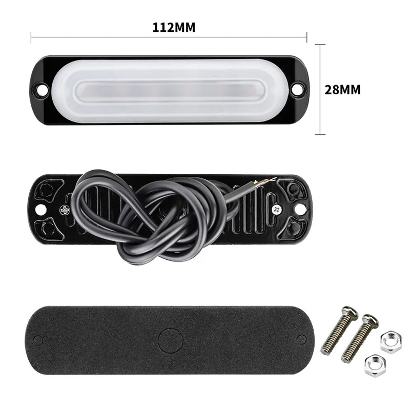 6LED Car Warning Lights Truck Off Road Signal Emergency 12-24V Hazard Flash Strobe Universal Lamps Bar Accessorie