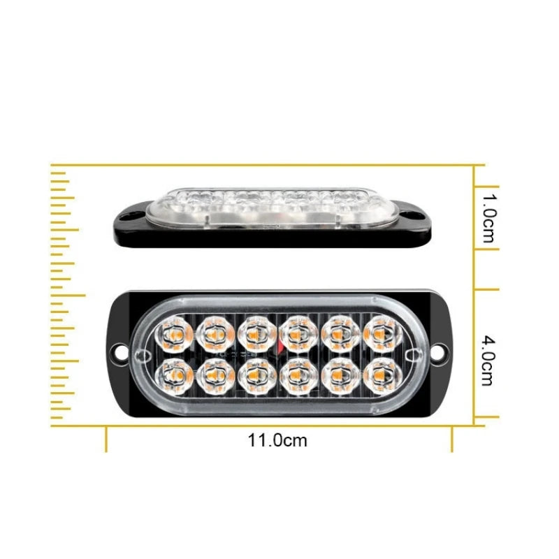 12LED Car Warning Light Emergency Side Lamp Strobe Light Waterproof Signal Lamp for Car Truck