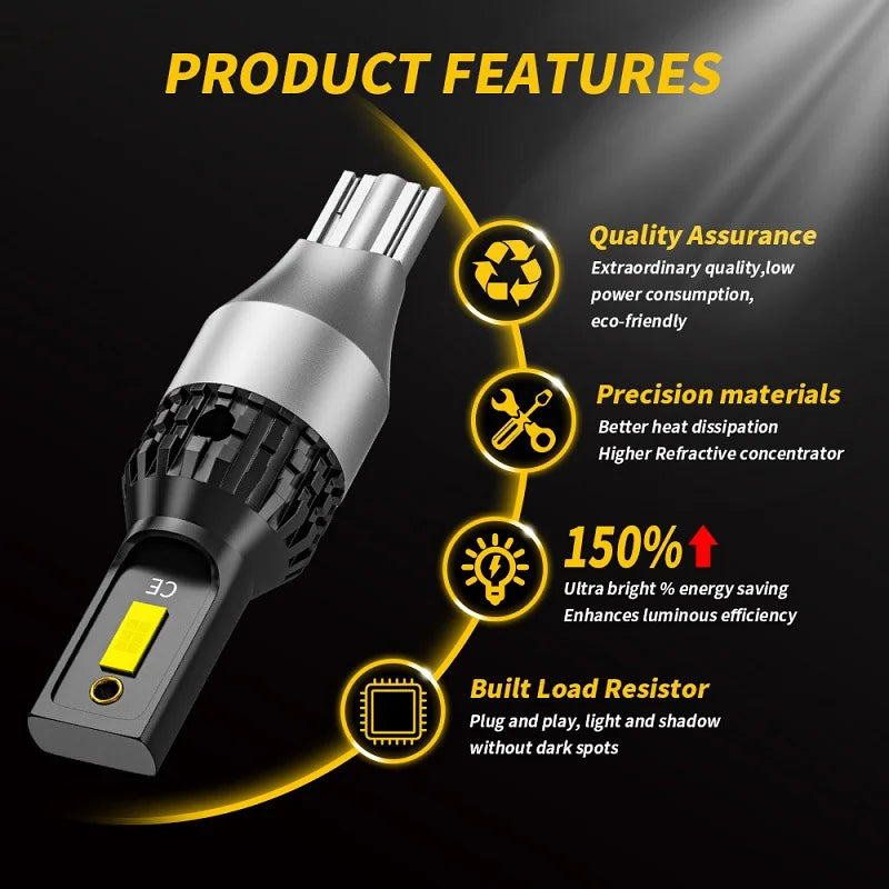 Can Bus Decoding CSP 3570 LED Reverse Light T15 W16W LED Bulb 1200LM 30W T15 1156 1157 7443 7440 Turn Signal Light 12V 24V