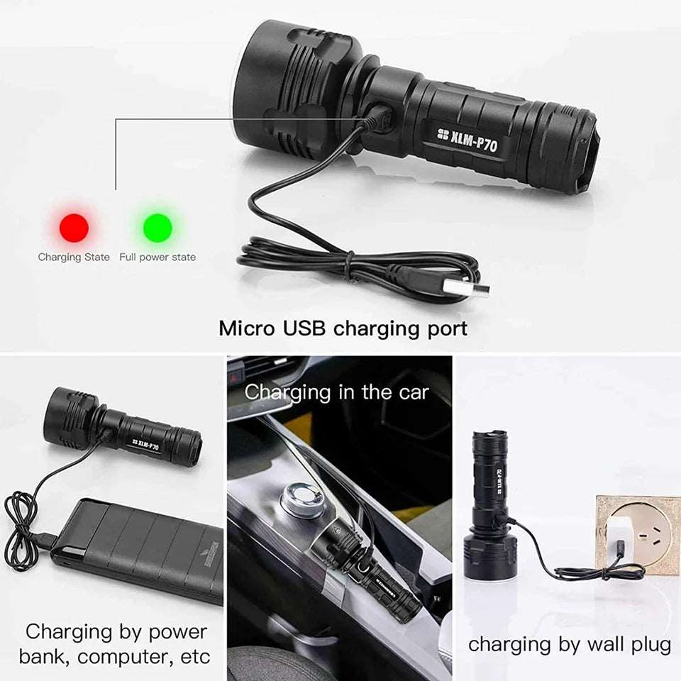 XHP70 LED Flashlight Tactical Torch USB Rechargeable Linterna Waterproof Lamp Ultra Bright Lantern Camping 1475