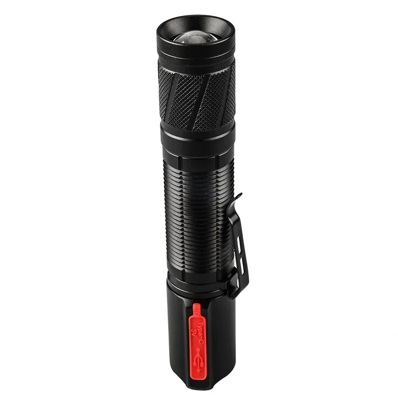 Linterna LED recargable para exteriores, resistente al agua, de alta potencia, para senderismo, camping y pesca
