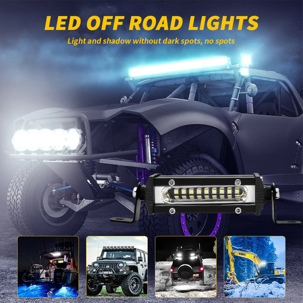 Bulbs LED Work Light Bar 9W 3030 6500K Aluminum Alloy 12-24 V Anti Explosion For Car & Truck