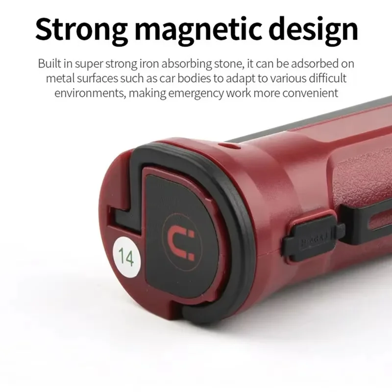 USB Rechargeable Foldable Work Light 180° Folding Flashlight With Hanging Hook For Camping Emergency Repair Spotlights