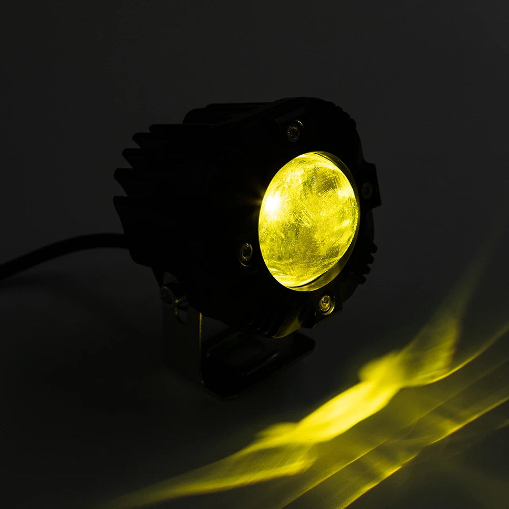 Motorcycle LED Spotlight Fog Lights Headlight Work Lights Dual Color Amber White For Car Off Road Truck SUV ATV Kit Accessory