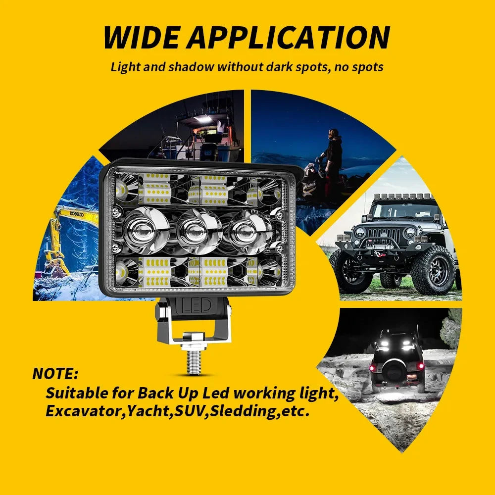 Car 3inch LED Light Bar Yellow White Off Road Spotlight Work Light For Truck Tractor 4X4 Boat 12v 24v Headlight Fog Lamp moto
