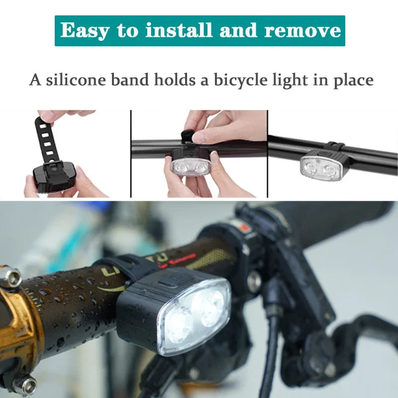 LED Bike Taillights USB Rechargeable Bicycle Red Light IPX4 Waterproof Road Mountain Bike Front Rear Light Type-C MTB Lamp