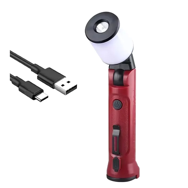Portable Emergency Work Lights USB Rechargeable Folding Flashlight 180° Repair Spotlight Camping With Hanging Hook