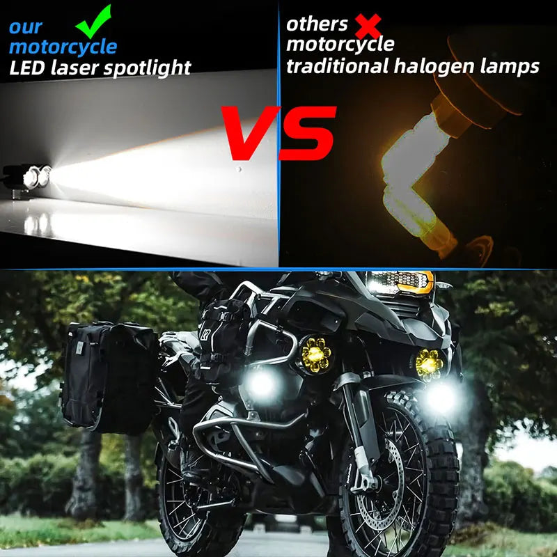 Motorcycle LED headlights With lens Spotlight moto Headlamps Scooter headlamp Additional Headlight white yellow 12v Universal
