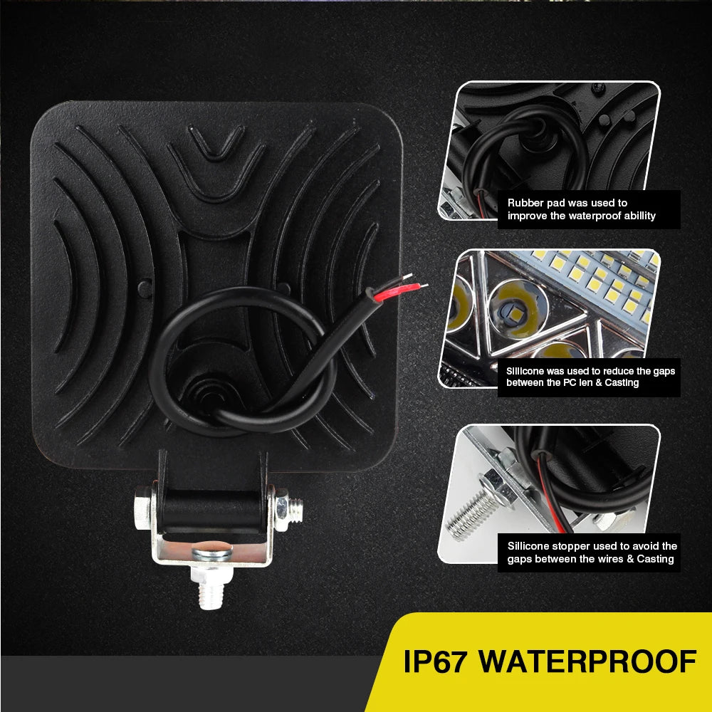 102W 4inch LED Work Lights Bar Driving Spotlight For Truck Boat ATV Jeep Tractor OffRoad 4x4 Barra Auto Headlights 12V 24V