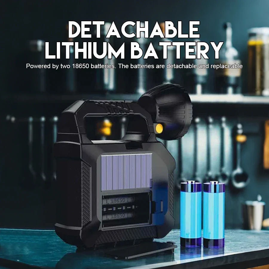 Portable Solar Flashlight USB Rechargeable Auto Repair Torch Built-in Screwdriver, Tape Measure, Hardware Emergency Set of Tools
