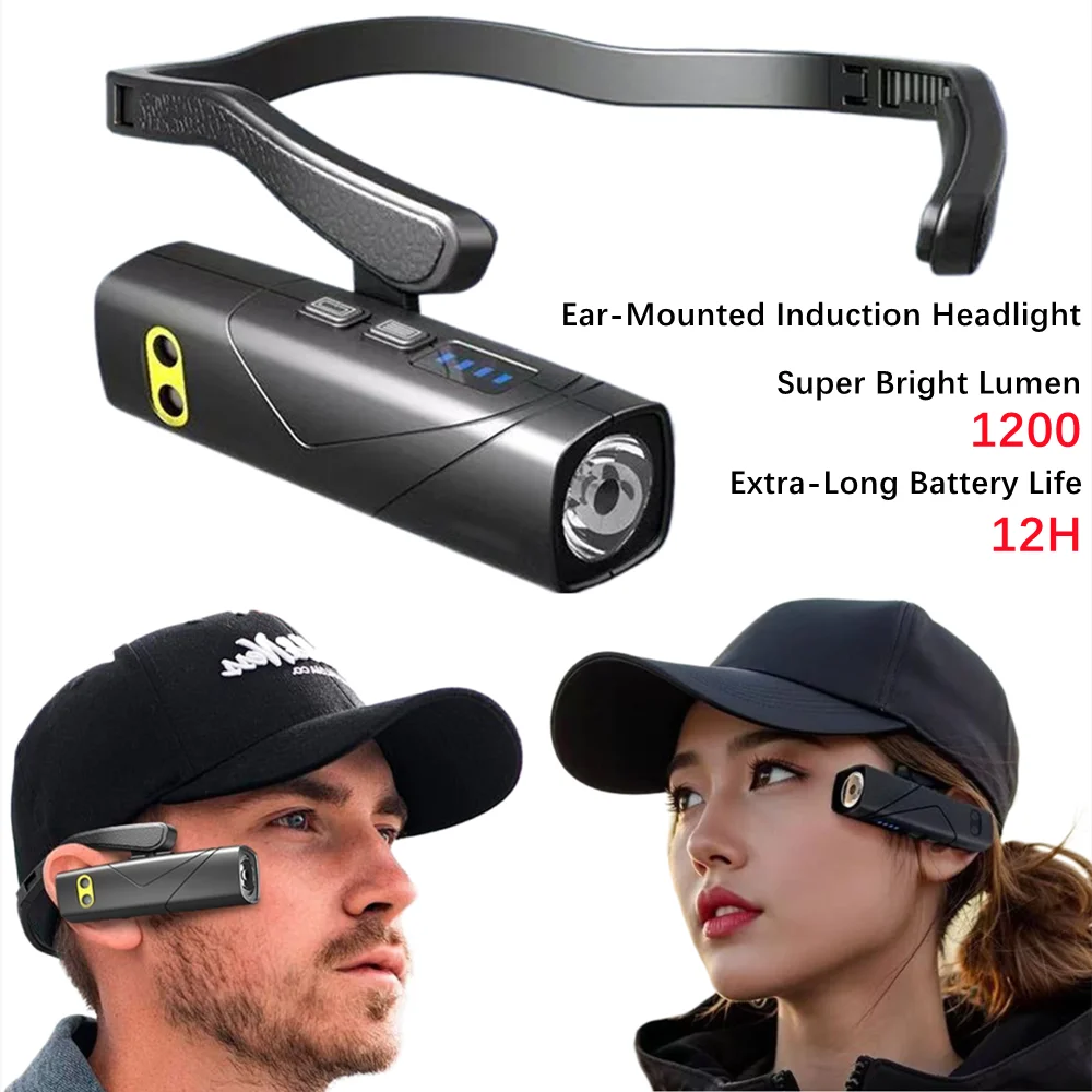 2025 New Headlight With Bright Light And Bright Outdoor Mountaineering Night Fishing Special Battery Life Extra Long Sensor Head